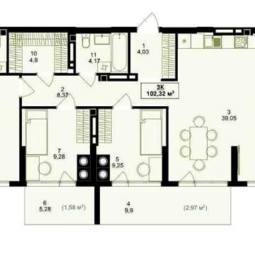3-кімнатна квартира в новобудові. Розтермінування
