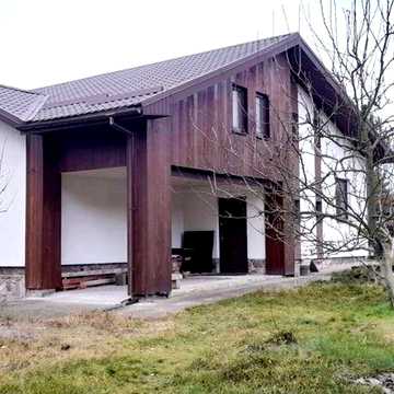 Продаж нового сучасного будинку Хлепча Стугна три рівні 0 поверх як укриття ділянка 25 сотих гостьовий будинок баня літня кухня шикарний сад тиша ліс