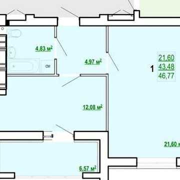 Квартира 1-комнатная 47м2 ЖК Сказка,Ул.Полтавский Шлях 184А корпус 9 ЖК Сказка