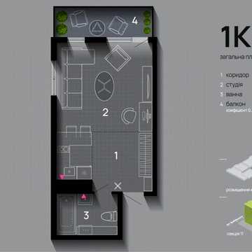 1к квартира-студія з балконом в ЖК Family Plaza ЖК Family Plaza