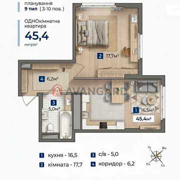 Продаж 1к Квартира Галицька вулиця ЖК Гармония