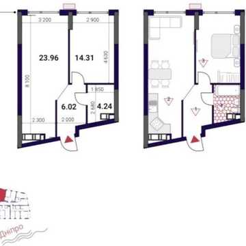 Продаж 1кім кв 49м2 ЖК Great грейт 12 будинок Причальна 8 ЖК Great