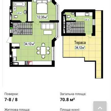 Продаж просторої квартири з терассою ЖК 7ʼЯ