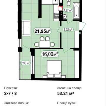 Продаж 1 кімнатної квартири в ЖК 7ʼЯ ЖК 7ʼЯ