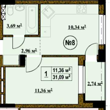 Продаж Однокімнатна квартира (Автономний будинок) ЖК 4Room
