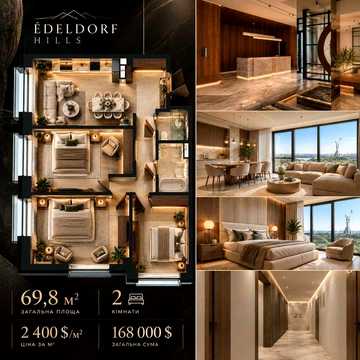 Edeldorf Hills продажа 2-3 кімн. апартаментів 69,8м2 ЖК Edeldorf Hills
