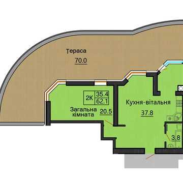 Від власника Простора квартира з ремонтом та терасою 70 м2 в жк Софія Резиденс ЖК Софія Резиденс