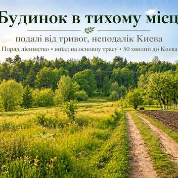 Будинок біля лісництва, тихе місце без вибухів, година їзди до Києва