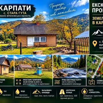 Продаж 30 соток з будинком у Карпатах | Стара Гута | Синьогора