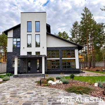 Сучасний дизайнерський будинок 275 м² з другим світлом серед лісу у Биківні, м. Київ — 15 соток