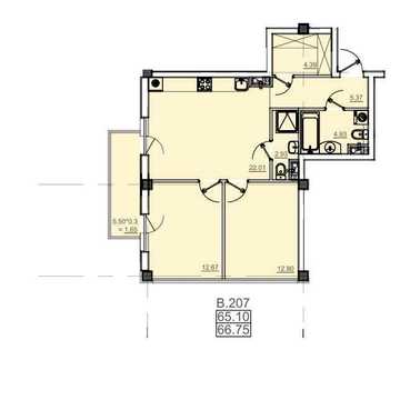 Продажа 66м2 от застройщика | Пространство на Донского | Рассрочка | ПВ 15% ЮК ЖК Пространство на Донского