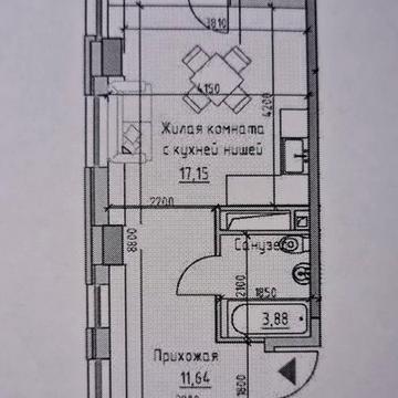 1 комнатная квартира (смарт)  ЖК Экосити, Пространство на Радостной ЖК EcoCity