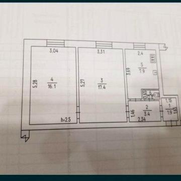 Квартира 2 кімнатна, 48кв.м.