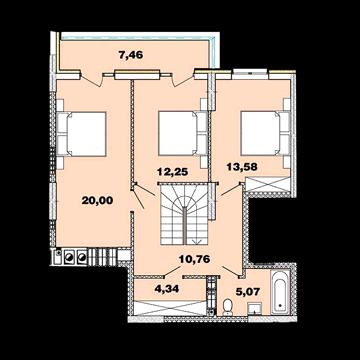Квартира площею 146 м2 у 4 черзі ЖК «Crystal Avenue». 7 хв. до метро