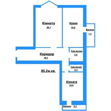 Двокімнатна квартира в ЖК "Cтрілецька Набережна" ЖК Стрілецька Набережна