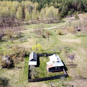 Будинок на хуторі, хвойний ліс, мальовниче місце.
