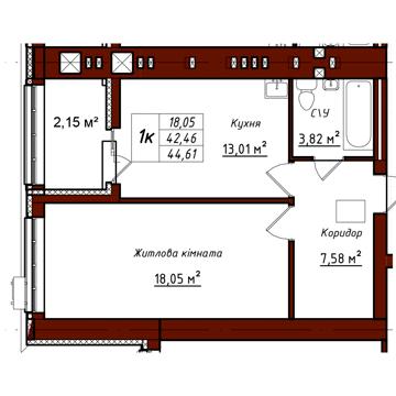 однокімнатна квартира в ЖК "ART HOUSE" ЖК &quot;ART HOUSE&quot;