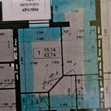 Продам квртиру. Однокімнатна 43,74м² ЖК Петровский квартал