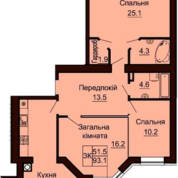 3к квар  94 м2 з докум  жк Софія Нова( Теремки)можливий кредит є Оселя