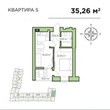 Однокімнатна квартира  Зручна транспортна розвязка