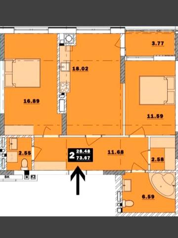 Продаж видової квартири 74м², Обухівський ключ, 9 ЖК Обухівський ключ