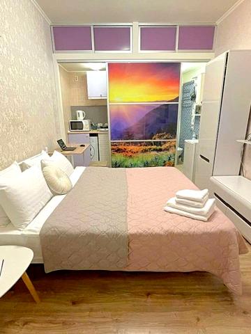 Лавандовый рассвет. Однокомнатная квартира сети Alex Apartments