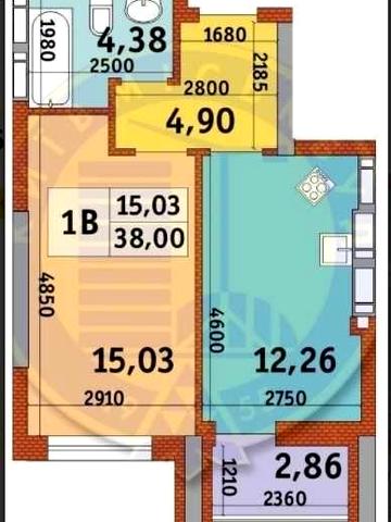 Однокімнатна квартира в Києві. ЖК "Абрикосовий". 38 кв. м.