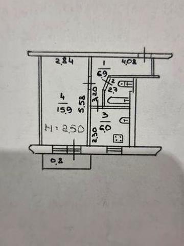 Продам 1 комнатную квартиру  Ингулец.е