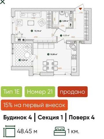 Продаж 1 кімн квартири 49 м.кв. ЖК Forest Park/ Форест Парк Оболонь ЖК Форест парк