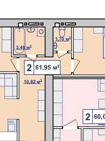 Простора 2кім. квартира 62м2! ТЕРМІНОВИЙ ПРОДАЖ