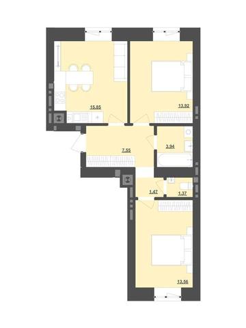 Продаж(Єоселя) 2-кімнатної квартири 57 м2 Пустомити (9км.від Львова) ЖК Садова Алея