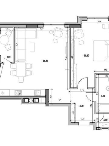 Продаж 1 кім. квартира 72,9 м2, ЖК Ярославенка, м. Львів ЖК Ярославенка