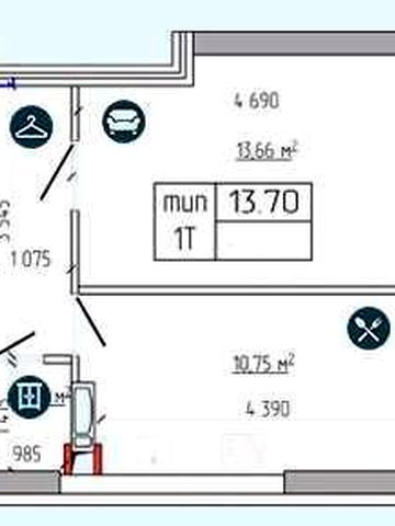 Велика однокімнатна квартира 43,8м2 Сімї Стешенків 9 Південний Квартал ЖК Південний Квартал