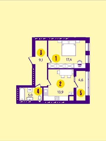 1-но кімнатна квартира 49 кв.м. у Василькові ЖК Сонячний