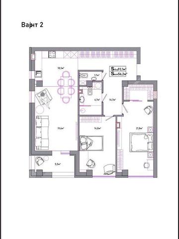 Трикімнатна квартира в центрі ЖК L7