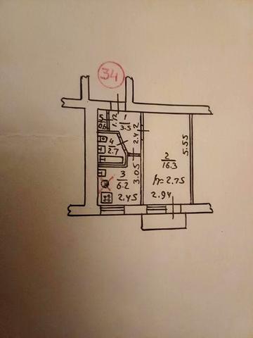 Продам 1-кімнатну квартиру,загальною площею 30.1 кв.м
