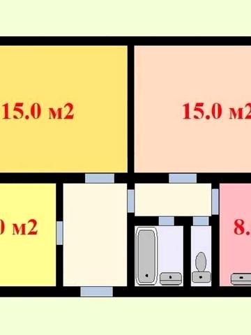 Виноградар. Продам роздільну 3-кімнатну квартиру. Світлицького, 30/20Б