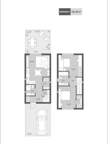 Таунхаус 66 м2 у селі Святопетрівське