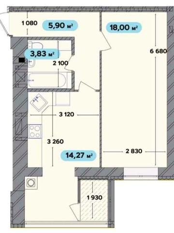 1к Новобудова 40 кв.м. Спрінг Таун ЖК Спрінг Таун