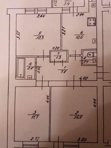 Квартира 3-ох кімнатна великої площі. ЖК Набережна