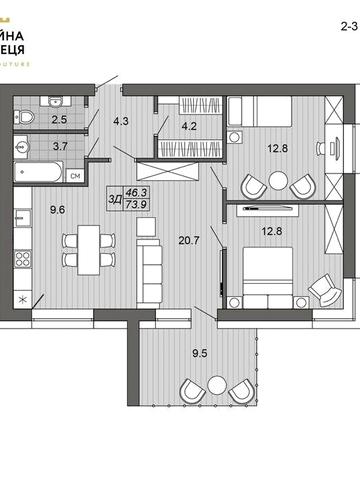 Здам 2 кім квартиру в жк От Кутюр