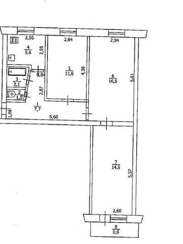 продається квартира, 3 кімнатна в м. Павлоград, вул. Дніпровська
