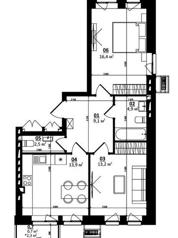 Продаж 2-кімнатної квартири в центрі Білогородки, ЖК CENTER ЖК CENTER