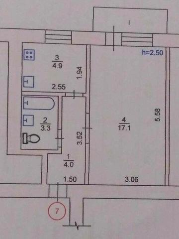 Продається в м. Боярка 1-кімнатна (однокомнатная) квартира