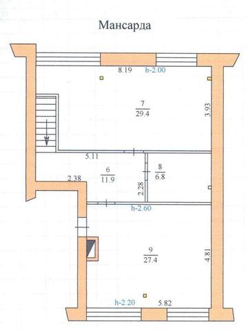 3-кім. квартира, 125 м2, центр, дворівнева, без ремонту, з матеріалами