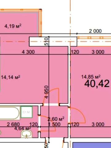 Продається1 кім квартира , площа 40.42 м.кв (р-н Епіцентру) ЖК Family House