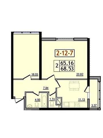 2- х комнатная квартира в сданном доме