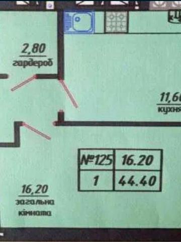 1 кімнатна квартира ЖК ГЛОРІЯ ЖК Глорія