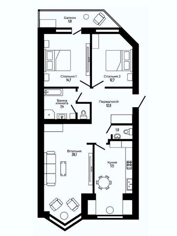 3 кімнатна квартира готова до ремонту в мальовничій Верховині, 94метри ЖК Краєвид Верховини