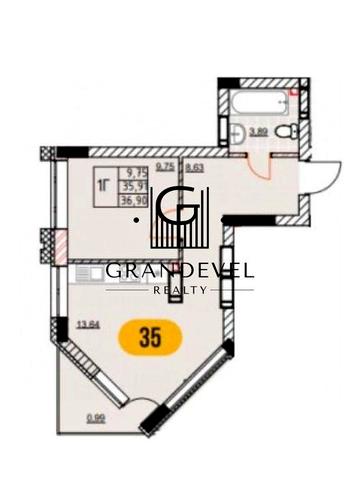 Без комісії! Продається 1 кім. квартира, Ірпінь, Рівер Порт